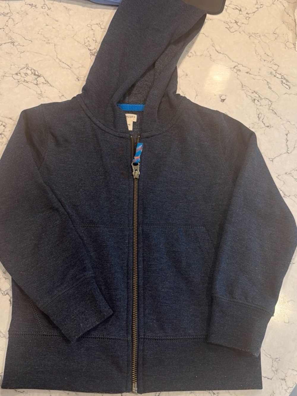 Crewcuts Dark Navy Zip Hoodie with Blue Trim